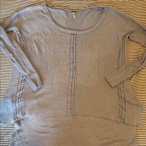 Free People Light Blue Long Sleeve Top